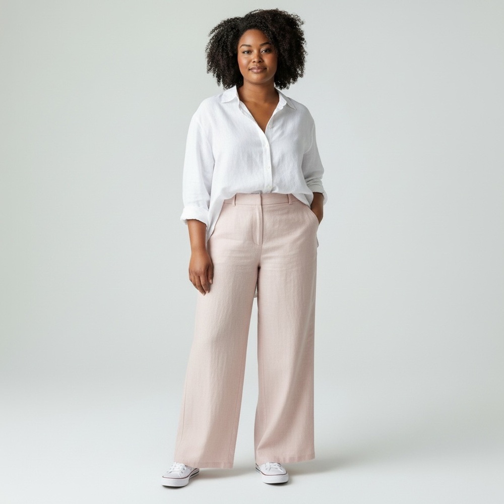 Peter Nygard - Wide Leg Pant in Blush Pink - Size 16